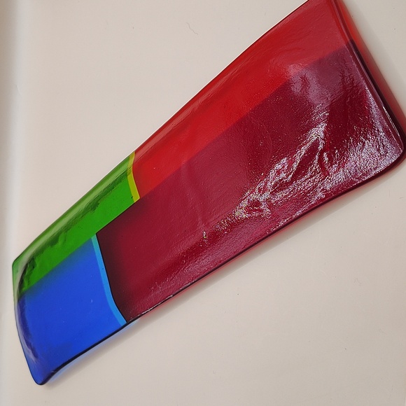 Vintage Rectangular Fused Glass Colorful Mosaic Dish - Picture 5 of 6